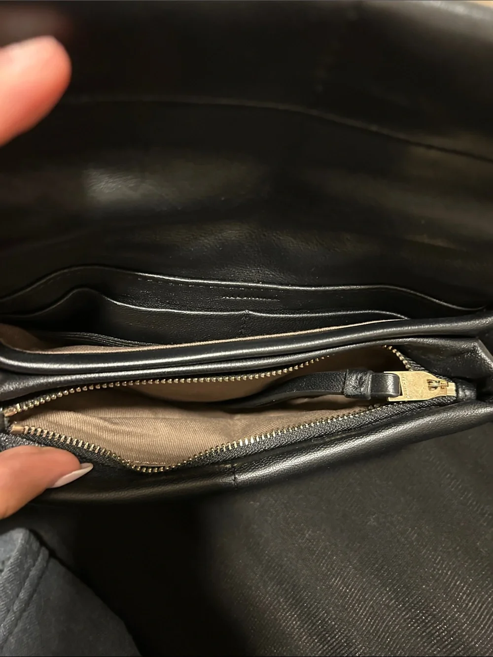 All Saints Black Padded Crossbody Bag with Logo Strap